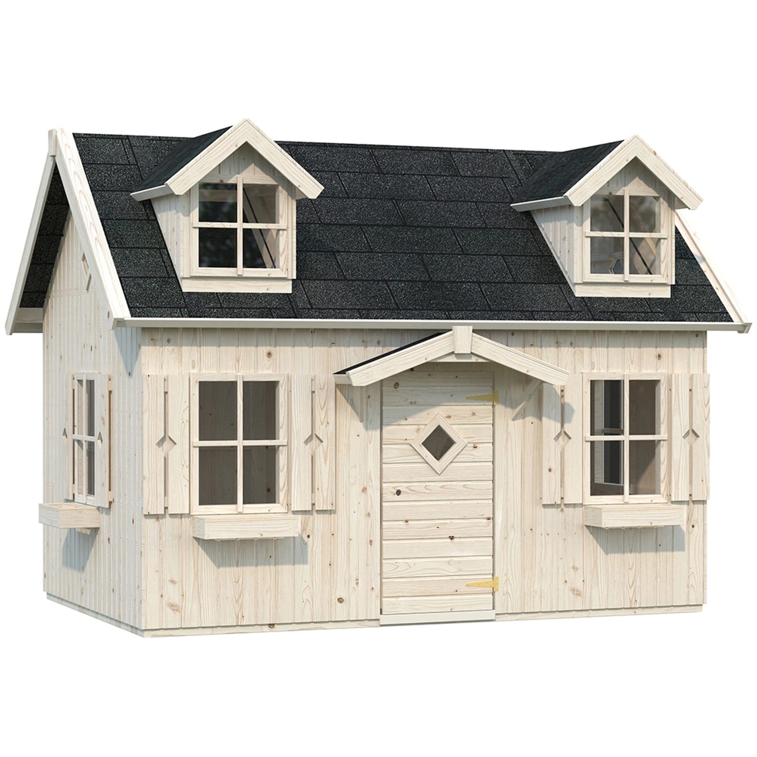 Palmako Spielhaus Marie 5,4 m² Natur Unbehandelt 286 cm x 193 cm von Palmako
