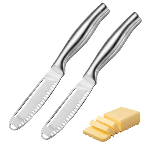 Palmcee Buttermesserverteiler, 3-in-1-Buttermesser aus Edelstahl, multifunktionaler Butterwickler und -verteiler mit gezacktem Butterverteiler für Käsemarmelade und Gelees von Palmcee