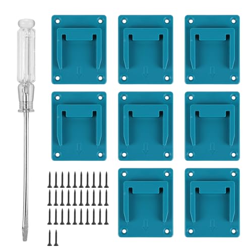 Palmcee Wandhalterung Werkzeughalter für makita 18V, 8 Stück Gilt für Makita & Bosch 14,4 V/18 V Lithium-Akku Mit Halterung fester Basis von Palmcee