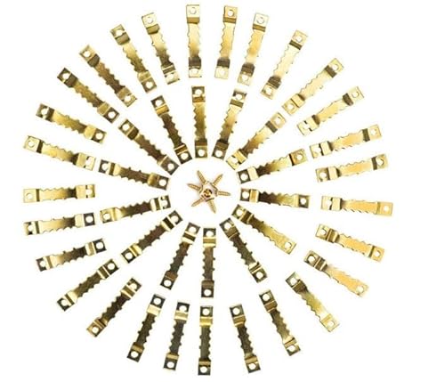 Palmetto Housewares Bilderrahmen 2-seitige Sägezahnaufhänger 100 Sets, Bilder-Sägezahnhaken 100 Stück (Gold-100) von Palmetto Housewares