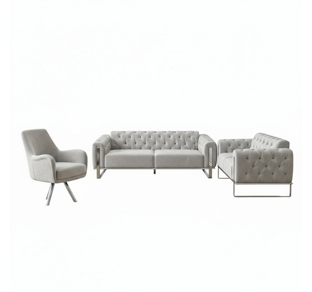 Palms-Store Sofa Liva in 4 Stoff- und 3 Fußfarben kombinierbar mit Knopfheftung, Spar-Set, 3-Sitzer mit Schlaffunktion Palms-Store Sofa Liva in 4 Stoff- und 3 Fußfarben kombinierbar mit Knopfheftung, Spar-Set, 3-Sitzer mit Schlaffunktion von Palms-Store