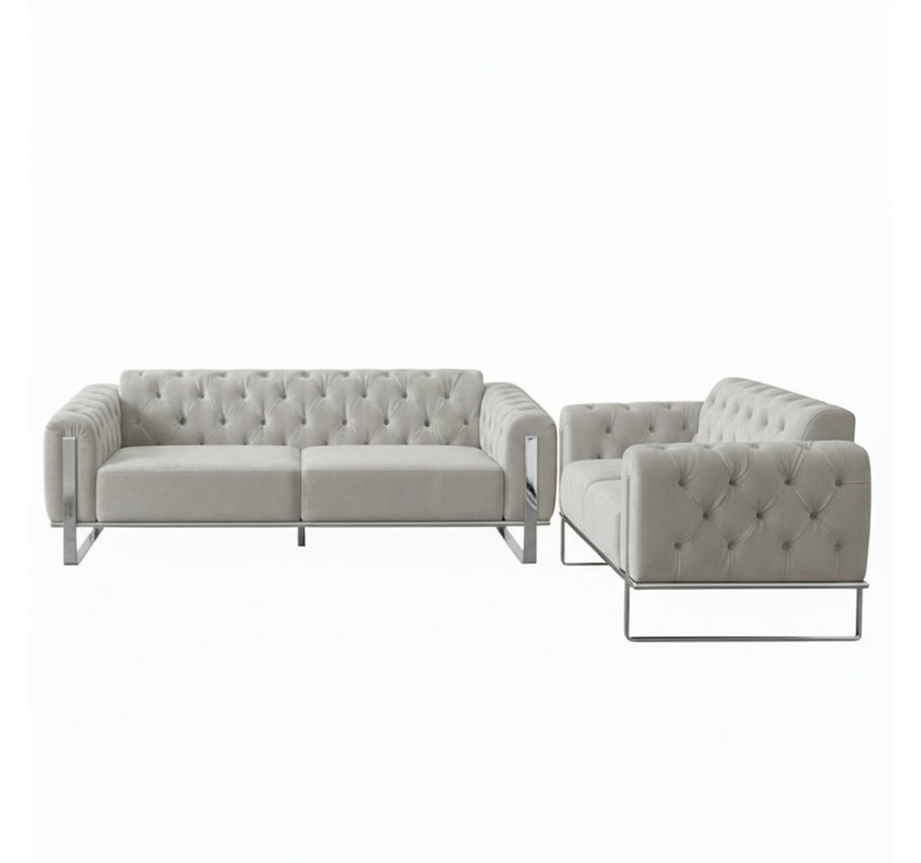 Palms-Store Sofa Liva in 4 Stoff- und 3 Fußfarben kombinierbar mit Knopfheftung, Spar-Set, 3-Sitzer mit Schlaffunktion Palms-Store Sofa Liva in 4 Stoff- und 3 Fußfarben kombinierbar mit Knopfheftung, Spar-Set, 3-Sitzer mit Schlaffunktion von Palms-Store
