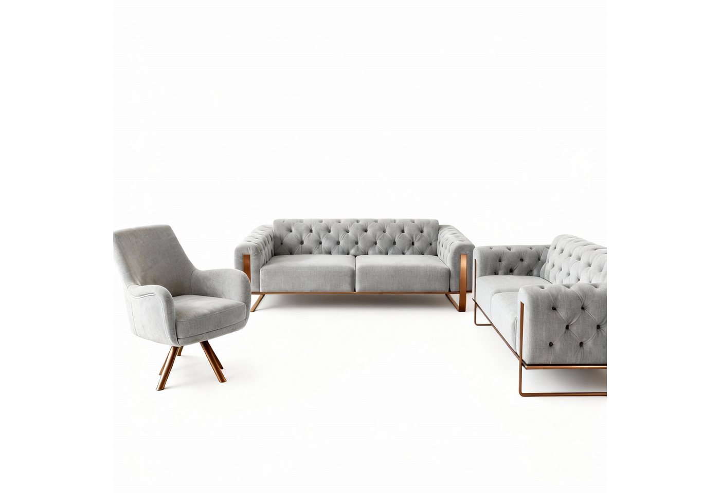 Palms-Store Sofa Liva in 4 Stoff- und 3 Fußfarben kombinierbar mit Knopfheftung, Spar-Set, 3-Sitzer mit Schlaffunktion Palms-Store Sofa Liva in 4 Stoff- und 3 Fußfarben kombinierbar mit Knopfheftung, Spar-Set, 3-Sitzer mit Schlaffunktion von Palms-Store