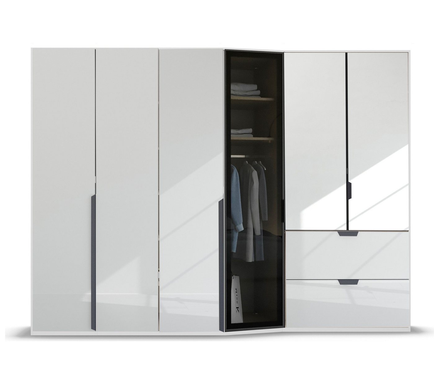 Palms-Store Kleiderschrank „Emel Concept“ 6-türig mit Spiegel, abgeschrägten Glasrahmen-Tür Maße ca.: Breite 300cm / Tiefe: 66cm / Tiefe: 56cm/ Höhe: 218cm Palms-Store Kleiderschrank „Emel Concept“ 6-türig mit Spiegel, abgeschrägten Glasrahmen-Tür Maße ca.: Breite 300cm / Tiefe: 66cm / Tiefe: 56cm/ Höhe: 218cm von Palms-Store