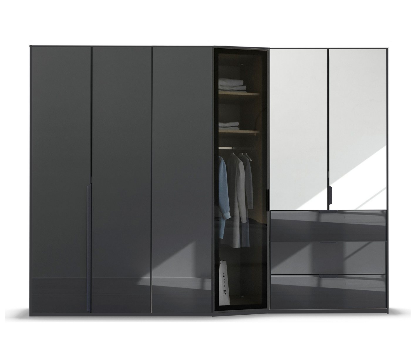 Palms-Store Kleiderschrank „Emel Concept“ 6-türig mit Spiegel, abgeschrägten Glasrahmen-Tür Maße ca.: Breite 300cm / Tiefe: 66cm / Tiefe: 56cm/ Höhe: 218cm Palms-Store Kleiderschrank „Emel Concept“ 6-türig mit Spiegel, abgeschrägten Glasrahmen-Tür Maße ca.: Breite 300cm / Tiefe: 66cm / Tiefe: 56cm/ Höhe: 218cm von Palms-Store