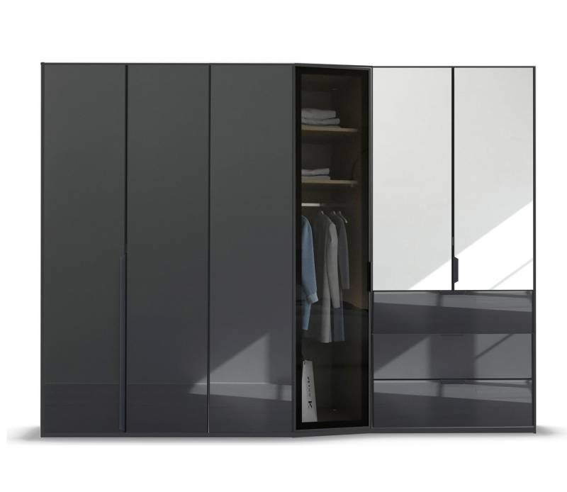 Palms-Store Kleiderschrank „Emel Concept“ 6-türig mit Spiegel, abgeschrägten Glasrahmen-Tür Maße ca.: Breite 300cm / Tiefe: 66cm / Tiefe: 56cm/ Höhe: 218cm von Palms-Store
