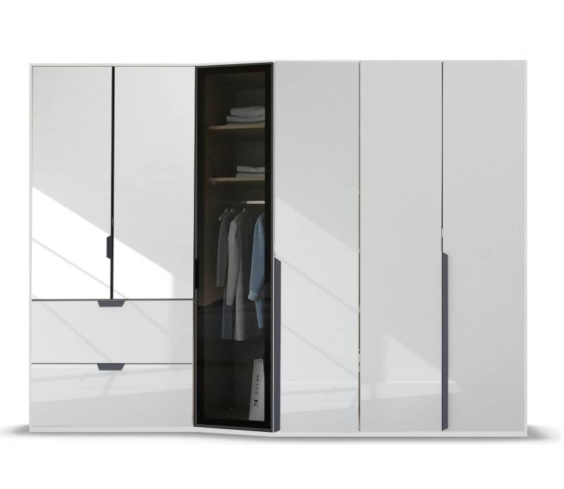 Palms-Store Kleiderschrank „Emel Concept“ 6-türig mit Spiegel, abgeschrägten Glasrahmen-Tür Maße ca.: Breite 300cm / Tiefe: 66cm / Tiefe: 56cm/ Höhe: 218cm von Palms-Store