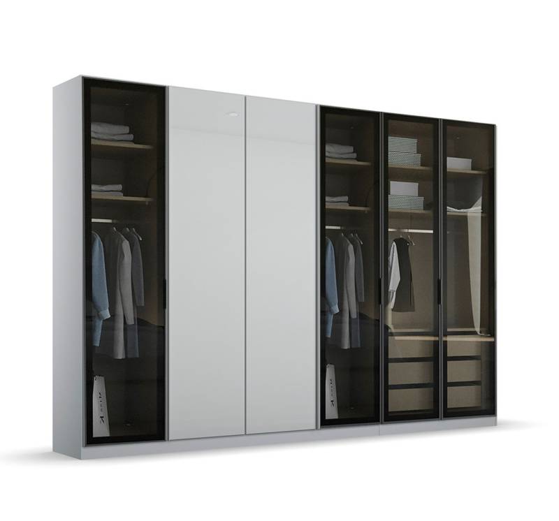 Palms-Store Kleiderschrank Drehtürenschrank Bright 6-Türig mit transparentem Grauglas Maße ca.: B300 x H218 x T62cm Palms-Store Kleiderschrank Drehtürenschrank Bright 6-Türig mit transparentem Grauglas Maße ca.: B300 x H218 x T62cm von Palms-Store