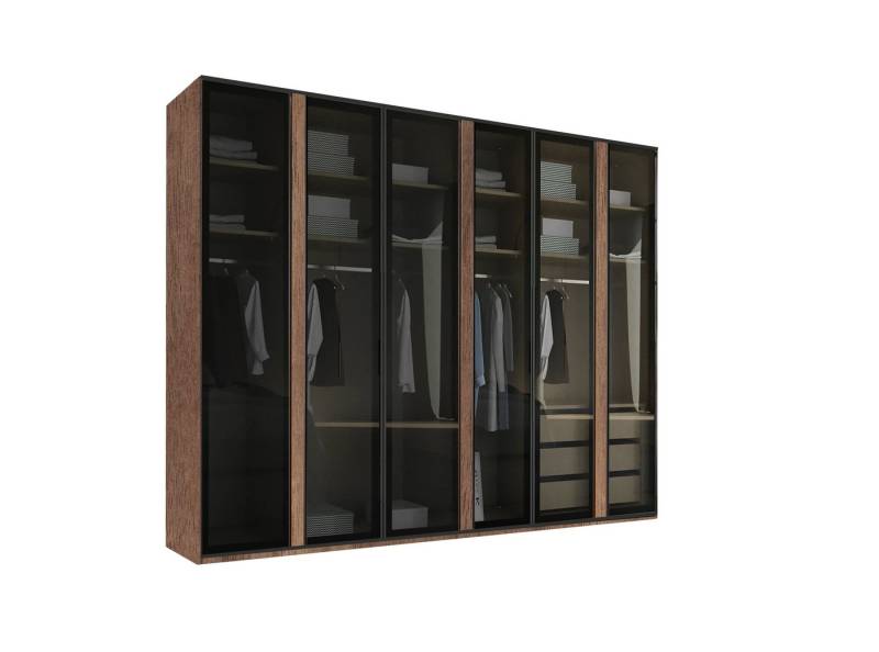Palms-Store Kleiderschrank Drehtürenschrank Monaco mit transparentem Grauglas Maße ca.: B300 x H218 x T62cm Palms-Store Kleiderschrank Drehtürenschrank Monaco mit transparentem Grauglas Maße ca.: B300 x H218 x T62cm von Palms-Store