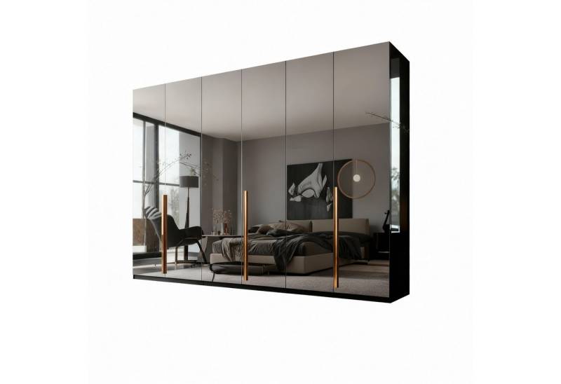 Palms-Store Kleiderschrank Prince 6‑türig mit Spiegel & Zubehörpaket Edle Metallgriffe, wählbar in Bronze, Chrom oder Goldfarben Palms-Store Kleiderschrank Prince 6‑türig mit Spiegel & Zubehörpaket Edle Metallgriffe, wählbar in Bronze, Chrom oder Goldfarben von Palms-Store