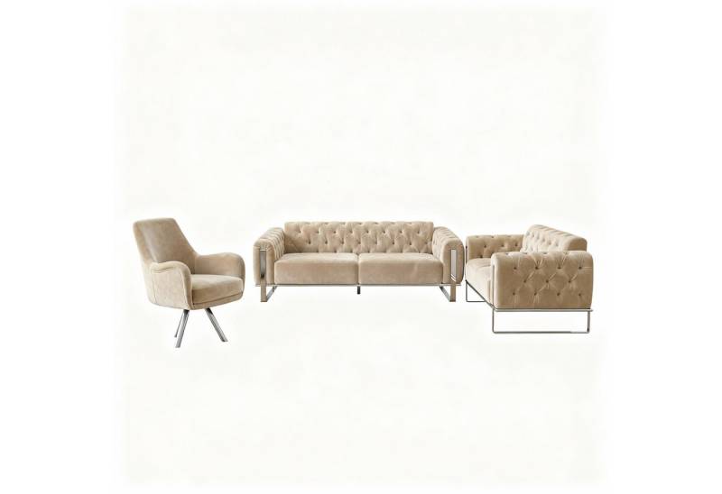 Palms-Store Sofa Liva in 4 Stoff- und 3 Fußfarben kombinierbar mit Knopfheftung, Spar-Set, 3-Sitzer mit Schlaffunktion Palms-Store Sofa Liva in 4 Stoff- und 3 Fußfarben kombinierbar mit Knopfheftung, Spar-Set, 3-Sitzer mit Schlaffunktion von Palms-Store