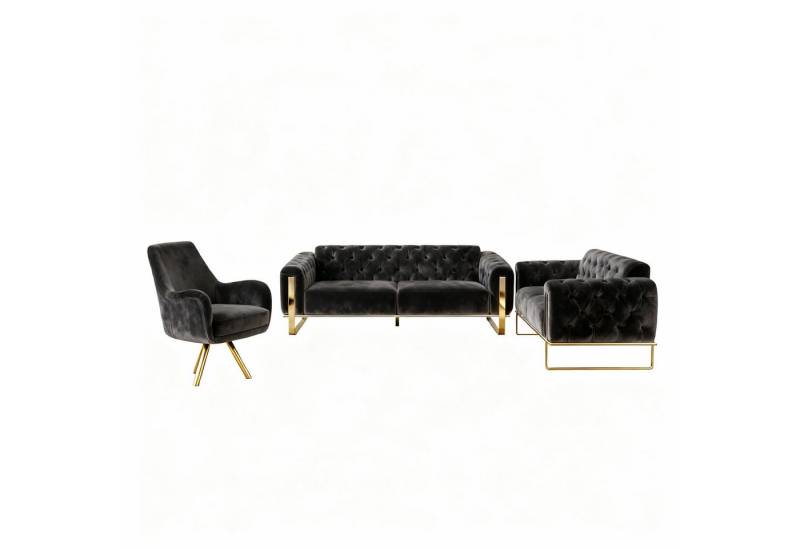 Palms-Store Sofa Liva in 4 Stoff- und 3 Fußfarben kombinierbar mit Knopfheftung, Spar-Set, 3-Sitzer mit Schlaffunktion Palms-Store Sofa Liva in 4 Stoff- und 3 Fußfarben kombinierbar mit Knopfheftung, Spar-Set, 3-Sitzer mit Schlaffunktion von Palms-Store