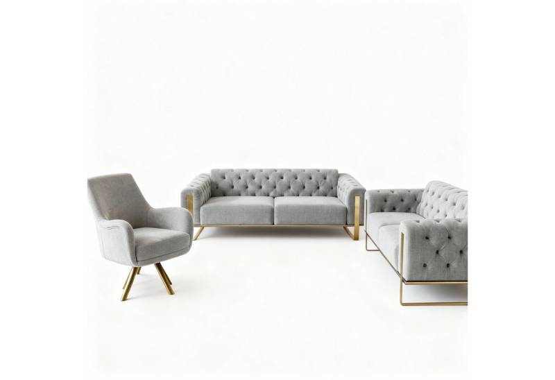 Palms-Store Sofa Liva in 4 Stoff- und 3 Fußfarben kombinierbar mit Knopfheftung, Spar-Set, 3-Sitzer mit Schlaffunktion Palms-Store Sofa Liva in 4 Stoff- und 3 Fußfarben kombinierbar mit Knopfheftung, Spar-Set, 3-Sitzer mit Schlaffunktion von Palms-Store