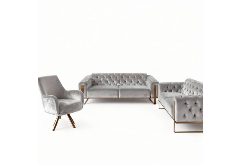 Palms-Store Sofa Liva in 4 Stoff- und 3 Fußfarben kombinierbar mit Knopfheftung, Spar-Set, 3-Sitzer mit Schlaffunktion Palms-Store Sofa Liva in 4 Stoff- und 3 Fußfarben kombinierbar mit Knopfheftung, Spar-Set, 3-Sitzer mit Schlaffunktion von Palms-Store