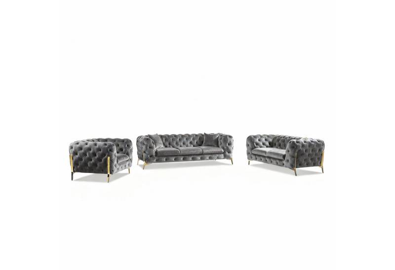 Palms-Store Sofa Monaco, zeitlose Eleganz mit edler Knopfheftung in luxuriösem Samt, Spar-Set, 3-Sitzer + 2-Sitzer + Sessel / 7 Farbvarianten verfügbar Palms-Store Sofa Monaco, zeitlose Eleganz mit edler Knopfheftung in luxuriösem Samt, Spar-Set, 3-Sitzer + 2-Sitzer + Sessel / 7 Farbvarianten verfügbar von Palms-Store