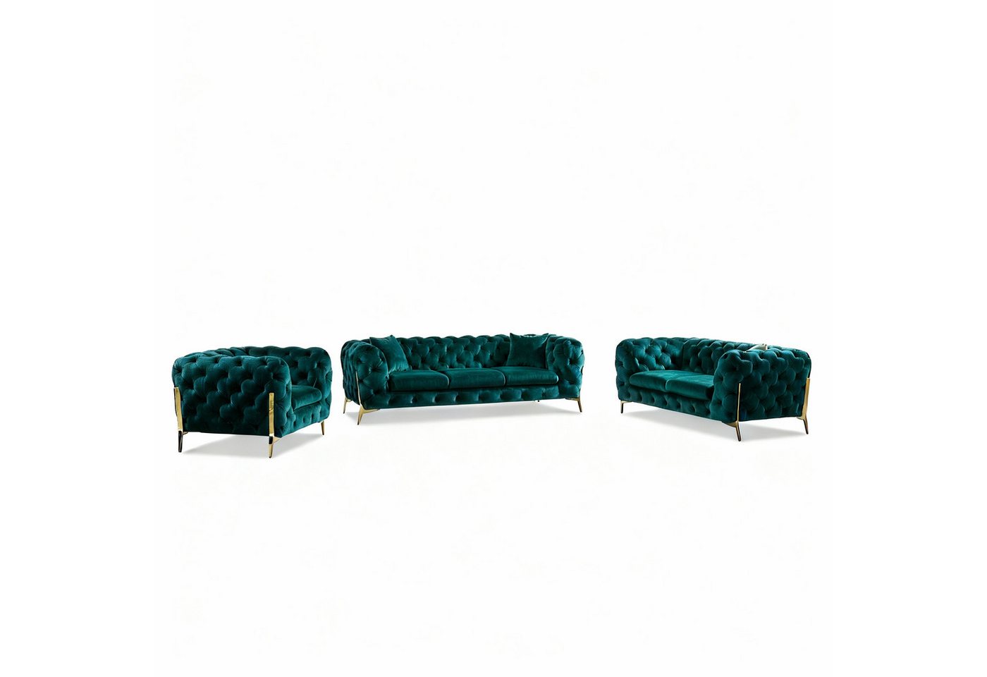 Palms-Store Sofa Monaco, zeitlose Eleganz mit edler Knopfheftung in luxuriösem Samt, Spar-Set, 3-Sitzer + 2-Sitzer + Sessel / 7 Farbvarianten verfügbar Palms-Store Sofa Monaco, zeitlose Eleganz mit edler Knopfheftung in luxuriösem Samt, Spar-Set, 3-Sitzer + 2-Sitzer + Sessel / 7 Farbvarianten verfügbar von Palms-Store