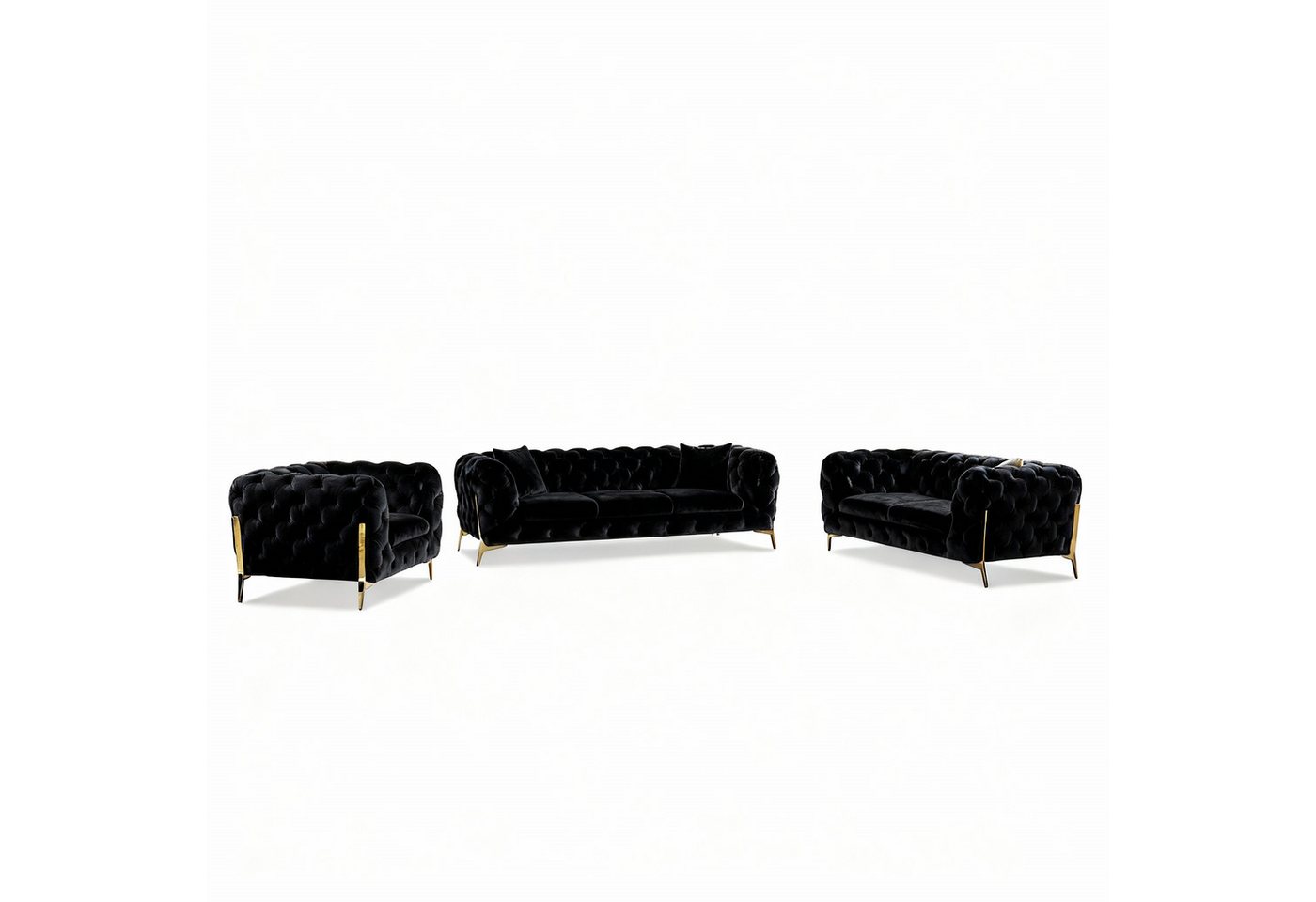 Palms-Store Sofa Monaco, zeitlose Eleganz mit edler Knopfheftung in luxuriösem Samt, Spar-Set, 3-Sitzer + 2-Sitzer + Sessel / 7 Farbvarianten verfügbar Palms-Store Sofa Monaco, zeitlose Eleganz mit edler Knopfheftung in luxuriösem Samt, Spar-Set, 3-Sitzer + 2-Sitzer + Sessel / 7 Farbvarianten verfügbar von Palms-Store