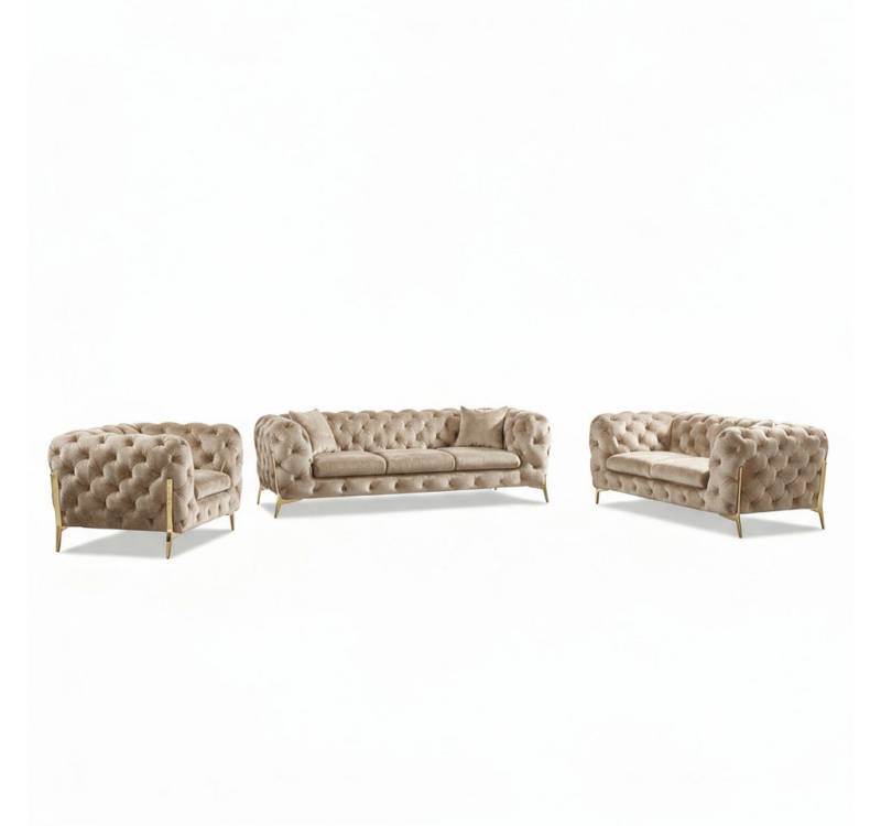 Palms-Store Sofa Monaco, zeitlose Eleganz mit edler Knopfheftung in luxuriösem Samt, Spar-Set, 3-Sitzer + 2-Sitzer + Sessel / 7 Farbvarianten verfügbar Palms-Store Sofa Monaco, zeitlose Eleganz mit edler Knopfheftung in luxuriösem Samt, Spar-Set, 3-Sitzer + 2-Sitzer + Sessel / 7 Farbvarianten verfügbar von Palms-Store