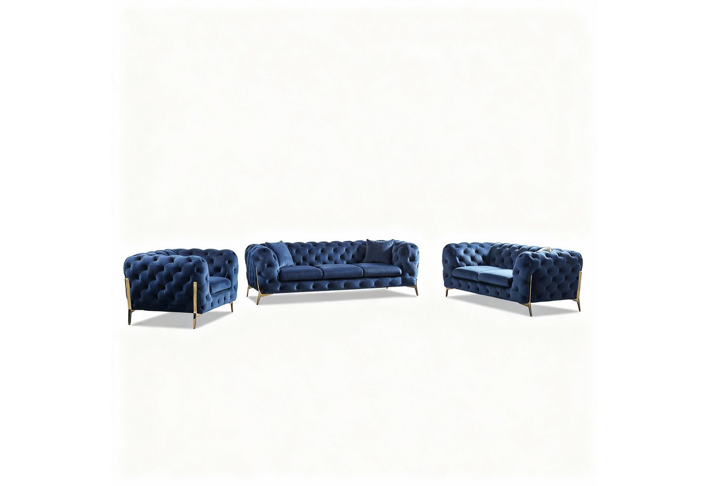 Palms-Store Sofa Monaco, zeitlose Eleganz mit edler Knopfheftung in luxuriösem Samt, Spar-Set, 3-Sitzer + 2-Sitzer + Sessel / 7 Farbvarianten verfügbar Palms-Store Sofa Monaco, zeitlose Eleganz mit edler Knopfheftung in luxuriösem Samt, Spar-Set, 3-Sitzer + 2-Sitzer + Sessel / 7 Farbvarianten verfügbar von Palms-Store