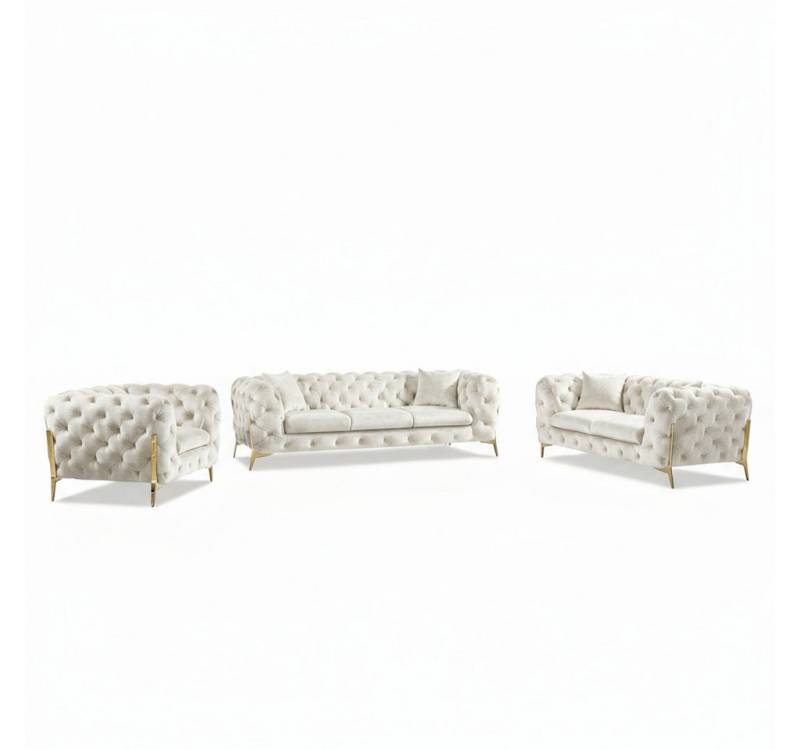 Palms-Store Sofa Monaco, zeitlose Eleganz mit edler Knopfheftung in luxuriösem Samt, Spar-Set, Fussfarben in: Bronze-farben, Gold-farben, Chrom-farben Palms-Store Sofa Monaco, zeitlose Eleganz mit edler Knopfheftung in luxuriösem Samt, Spar-Set, Fussfarben in: Bronze-farben, Gold-farben, Chrom-farben von Palms-Store
