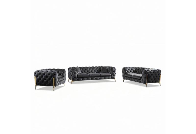 Palms-Store Sofa Monaco, zeitlose Eleganz mit edler Knopfheftung in luxuriösem Samt, Spar-Set, Fussfarben in: Bronze-farben, Gold-farben, Chrom-farben Palms-Store Sofa Monaco, zeitlose Eleganz mit edler Knopfheftung in luxuriösem Samt, Spar-Set, Fussfarben in: Bronze-farben, Gold-farben, Chrom-farben von Palms-Store