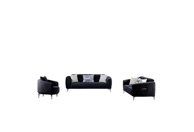 Palms-Store Sofa Neapel mit in versch. Samtstoff-Farben & Sitzvarianten, Spar-Set, 3-Sitzer mit praktischer Bettfunktion von Palms-Store