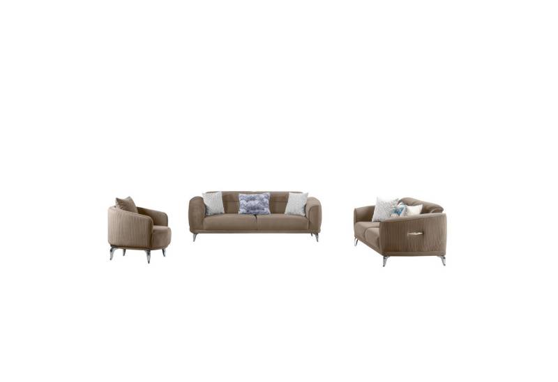 Palms-Store Sofa Neapel mit in versch. Samtstoff-Farben & Sitzvarianten, Spar-Set, 3-Sitzer mit praktischer Bettfunktion Palms-Store Sofa Neapel mit in versch. Samtstoff-Farben & Sitzvarianten, Spar-Set, 3-Sitzer mit praktischer Bettfunktion von Palms-Store