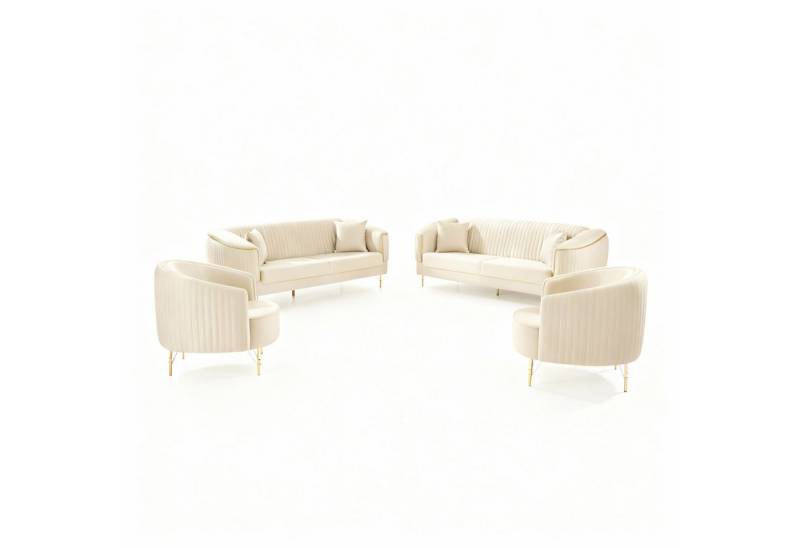 Palms-Store Sofa Set DOHA, zeitlose Eleganz mit edler in luxuriösem Samt, 3-Sitzer + 2-Sitzer + Sessel I 3-Sitzer mit Schlaffunktion Palms-Store Sofa Set DOHA, zeitlose Eleganz mit edler in luxuriösem Samt, 3-Sitzer + 2-Sitzer + Sessel I 3-Sitzer mit Schlaffunktion von Palms-Store
