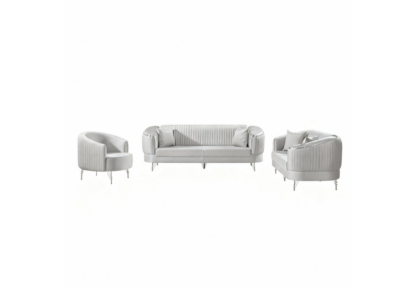Palms-Store Sofa Set DOHA, zeitlose Eleganz mit edler in luxuriösem Samt, 3-Sitzer + 2-Sitzer + Sessel I 3-Sitzer mit Schlaffunktion von Palms-Store