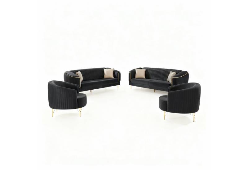 Palms-Store Sofa Set DOHA, zeitlose Eleganz mit edler in luxuriösem Samt, 3-Sitzer + 2-Sitzer + Sessel I 3-Sitzer mit Schlaffunktion Palms-Store Sofa Set DOHA, zeitlose Eleganz mit edler in luxuriösem Samt, 3-Sitzer + 2-Sitzer + Sessel I 3-Sitzer mit Schlaffunktion von Palms-Store