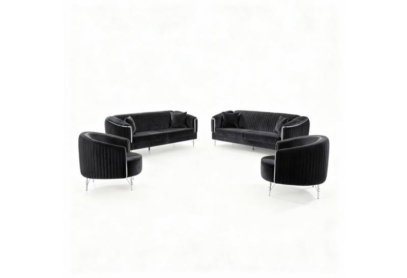 Palms-Store Sofa Set DOHA, zeitlose Eleganz mit edler in luxuriösem Samt, 3-Sitzer + 2-Sitzer + Sessel I 3-Sitzer mit Schlaffunktion Palms-Store Sofa Set DOHA, zeitlose Eleganz mit edler in luxuriösem Samt, 3-Sitzer + 2-Sitzer + Sessel I 3-Sitzer mit Schlaffunktion von Palms-Store