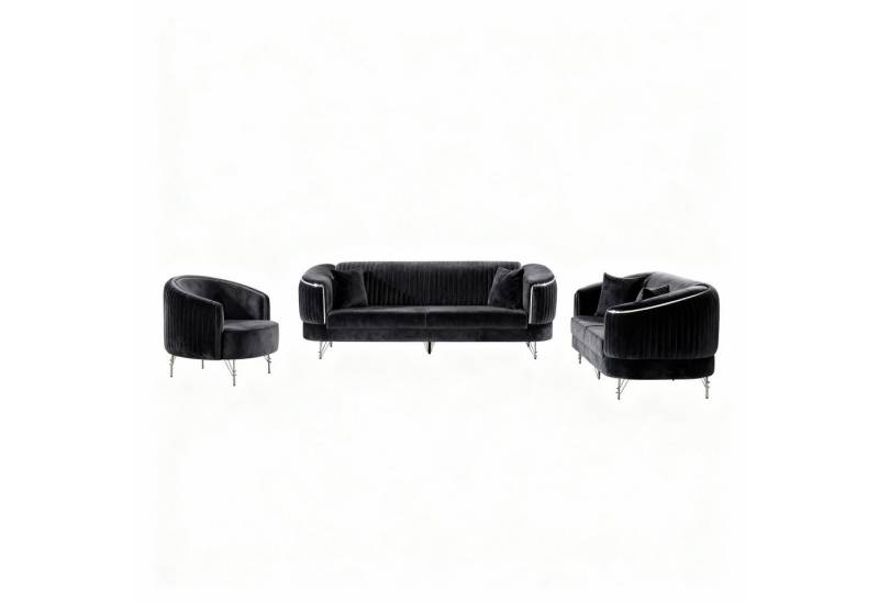 Palms-Store Sofa Set DOHA, zeitlose Eleganz mit edler in luxuriösem Samt, 3-Sitzer + 2-Sitzer + Sessel I 3-Sitzer mit Schlaffunktion Palms-Store Sofa Set DOHA, zeitlose Eleganz mit edler in luxuriösem Samt, 3-Sitzer + 2-Sitzer + Sessel I 3-Sitzer mit Schlaffunktion von Palms-Store