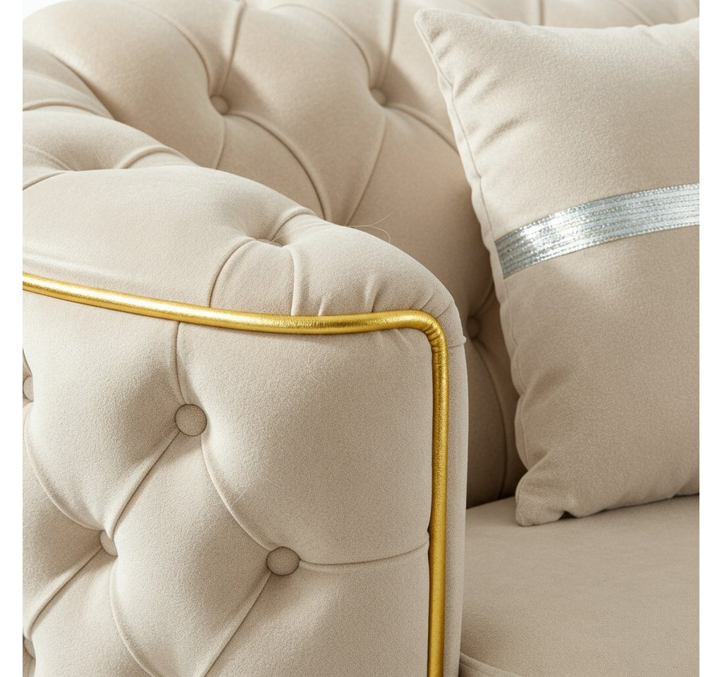 Palms-Store Sofa -Set Imagine, zeitlose Eleganz mit edler in luxuriösem Samt, Spar-Set, 3-Sitzer + 2-Sitzer + Sessel I 3-Sitzer mit Schlaffunktion von Palms-Store