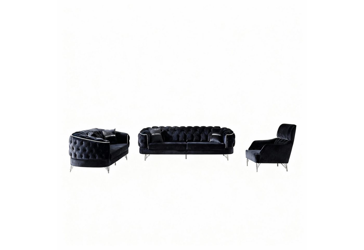 Palms-Store Sofa -Set Imagine, zeitlose Eleganz mit edler in luxuriösem Samt, Spar-Set, 3-Sitzer + 2-Sitzer + Sessel I 3-Sitzer mit Schlaffunktion Palms-Store Sofa -Set Imagine, zeitlose Eleganz mit edler in luxuriösem Samt, Spar-Set, 3-Sitzer + 2-Sitzer + Sessel I 3-Sitzer mit Schlaffunktion von Palms-Store
