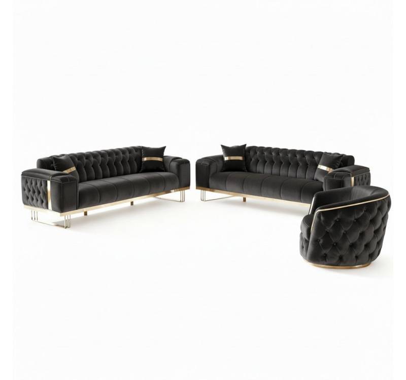 Palms-Store Sofa -Set Imperial Premium, 6 Farben verfügbar, 3-Sitzer + 2-Sitzer + Sessel (3-Sitzer mit Schlaf-funktion) von Palms-Store