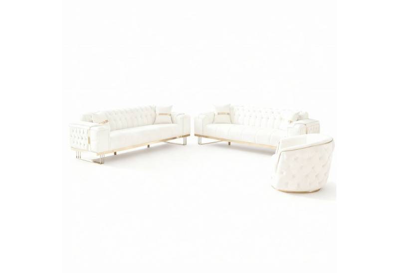 Palms-Store Sofa -Set Imperial Premium, 6 Farben verfügbar, 3-Sitzer + 2-Sitzer + Sessel (3-Sitzer mit Schlaf-funktion) von Palms-Store