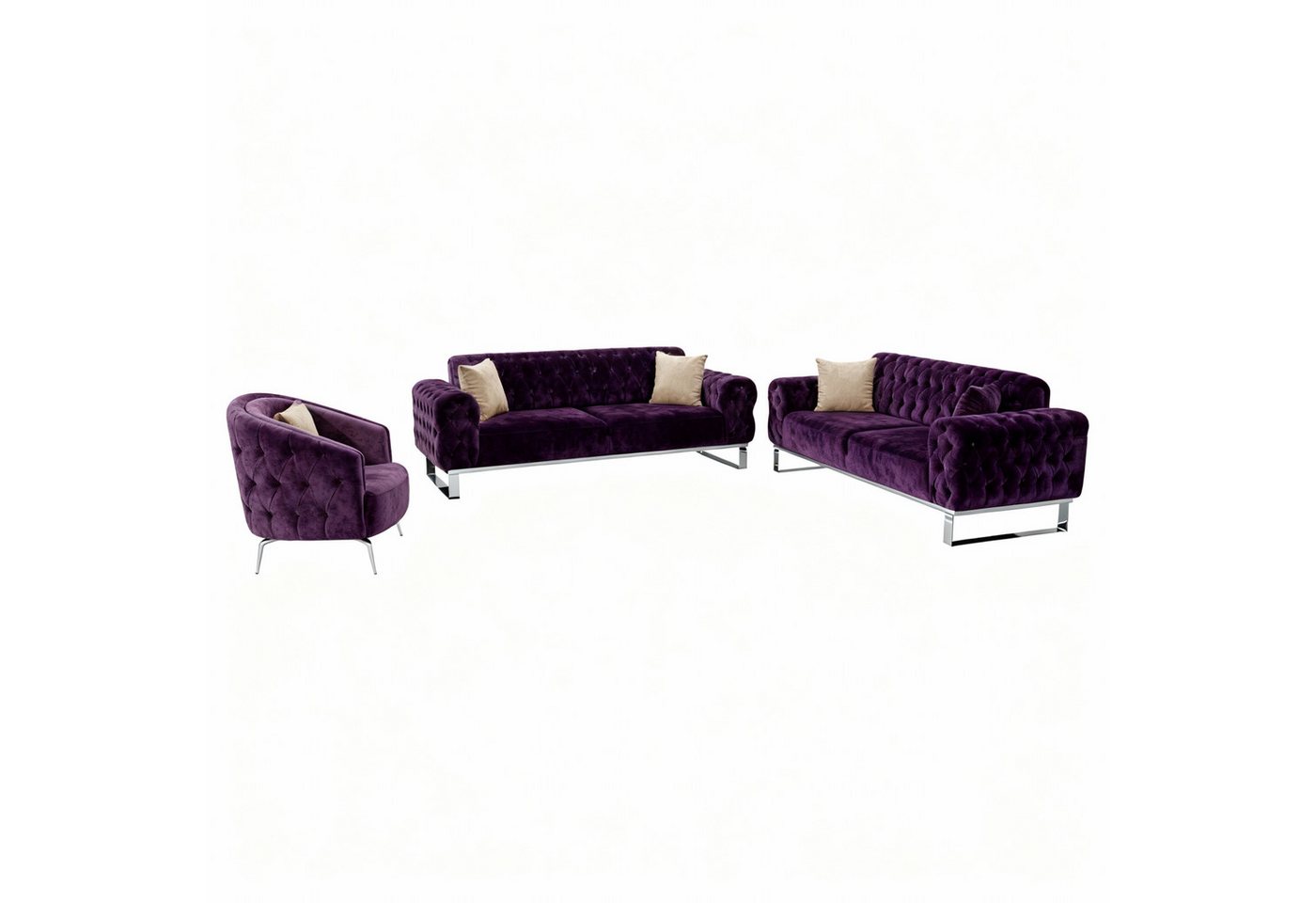 Palms-Store Sofa Set Jumeirah 3-Sitzer+2-Sitzer+Sessel in Samtstoff, Spar-Set, in 5 Stofffarben & 3 Fußvarianten erhältlich Palms-Store Sofa Set Jumeirah 3-Sitzer+2-Sitzer+Sessel in Samtstoff, Spar-Set, in 5 Stofffarben & 3 Fußvarianten erhältlich von Palms-Store