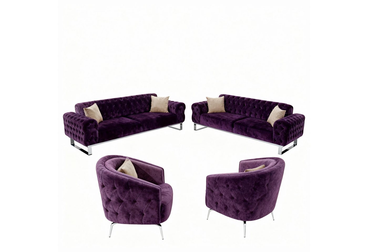 Palms-Store Sofa Set Jumeirah 3-Sitzer+2-Sitzer+Sessel in Samtstoff, Spar-Set, in 5 Stofffarben & 3 Fußvarianten erhältlich Palms-Store Sofa Set Jumeirah 3-Sitzer+2-Sitzer+Sessel in Samtstoff, Spar-Set, in 5 Stofffarben & 3 Fußvarianten erhältlich von Palms-Store