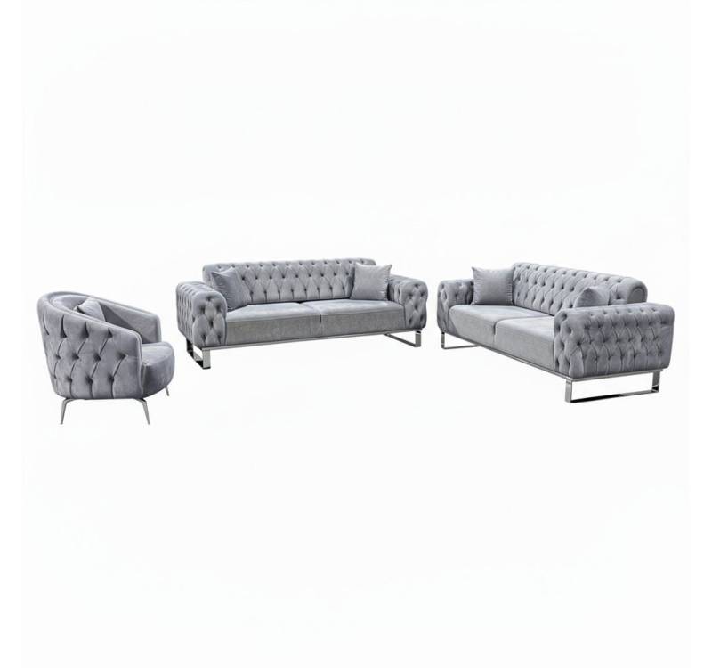 Palms-Store Sofa Set Jumeirah 3-Sitzer+2-Sitzer+Sessel in Samtstoff, in 5 Stofffarben & 3 Fußvarianten erhältlich Palms-Store Sofa Set Jumeirah 3-Sitzer+2-Sitzer+Sessel in Samtstoff, in 5 Stofffarben & 3 Fußvarianten erhältlich von Palms-Store