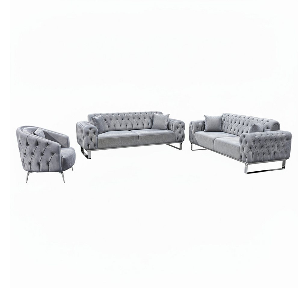 Palms-Store Sofa Set Jumeirah 3-Sitzer+2-Sitzer+Sessel in Samtstoff, in 5 Stofffarben & 3 Fußvarianten erhältlich Palms-Store Sofa Set Jumeirah 3-Sitzer+2-Sitzer+Sessel in Samtstoff, in 5 Stofffarben & 3 Fußvarianten erhältlich von Palms-Store