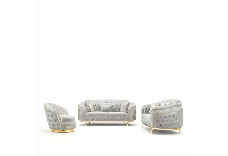 Palms-Store Sofa -Set MIRAY mit Knopfheftung in 5 edlen Farbvarianten, 3-Sitzer + 3-Sitzer + Sessel, 3-Sitzer mit Schlaffunktion Palms-Store Sofa -Set MIRAY mit Knopfheftung in 5 edlen Farbvarianten, 3-Sitzer + 3-Sitzer + Sessel, 3-Sitzer mit Schlaffunktion von Palms-Store