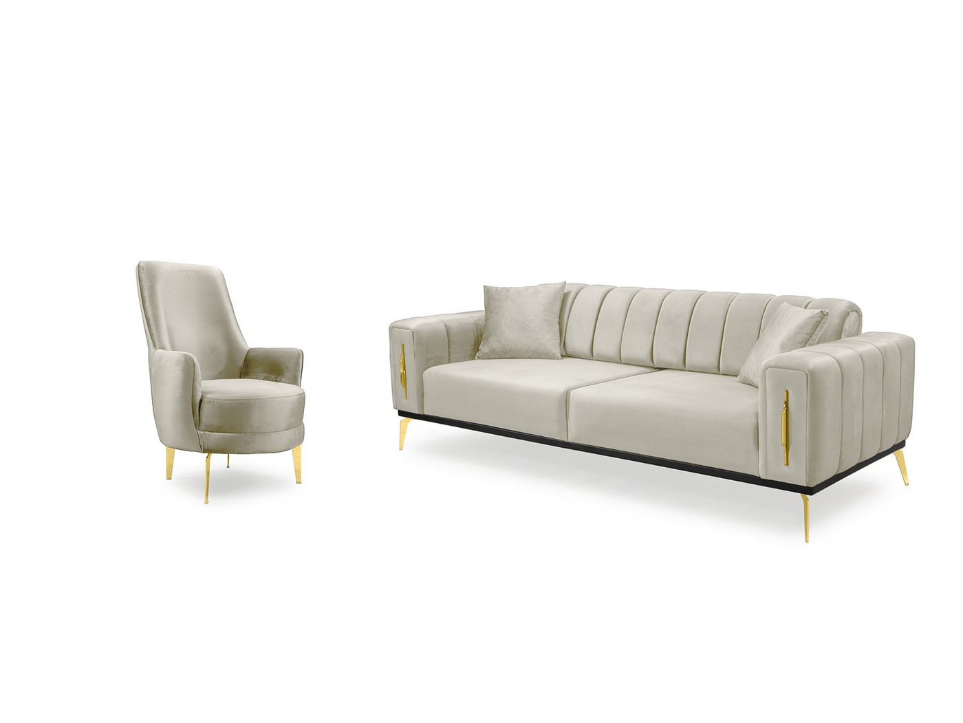 Palms-Store Sofa Valenzo wählbar in 6 Samtfarben und Sitzvarianten, Spar-Set, 3-Sitzer mit integrierter Schlaffunktion Palms-Store Sofa Valenzo wählbar in 6 Samtfarben und Sitzvarianten, Spar-Set, 3-Sitzer mit integrierter Schlaffunktion von Palms-Store