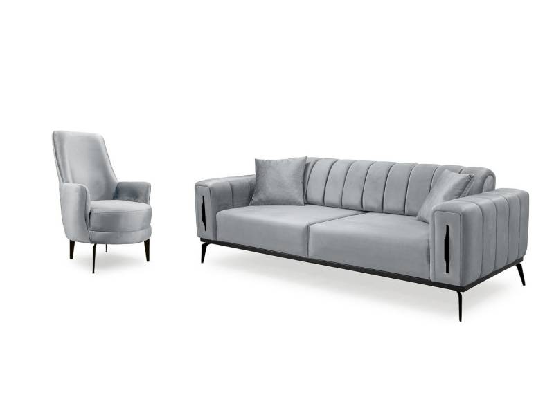 Palms-Store Sofa Valenzo wählbar in 6 Samtfarben und Sitzvarianten, Spar-Set, 3-Sitzer mit integrierter Schlaffunktion von Palms-Store