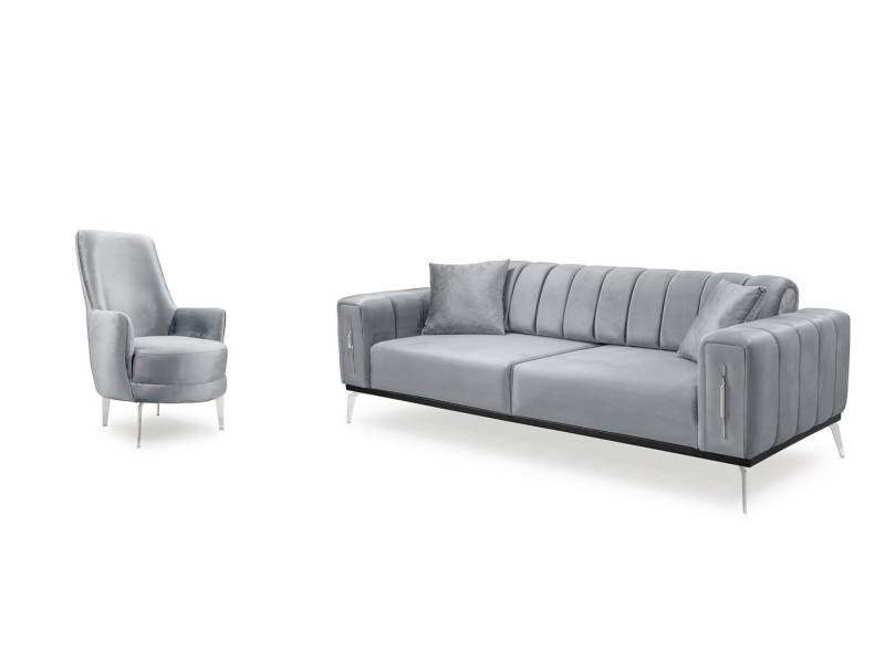 Palms-Store Sofa Valenzo wählbar in 6 Samtfarben und Sitzvarianten, Spar-Set, 3-Sitzer mit integrierter Schlaffunktion von Palms-Store