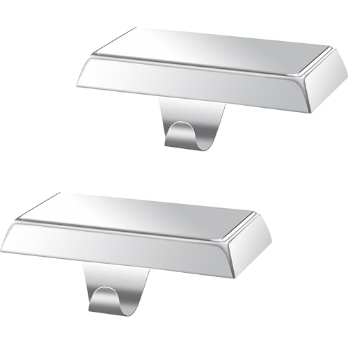 Palonu 2 Stück silberne Weihnachtsstrumpfhalter für Kaminsims, beschwerter Strumpfhalter, Kaminaufhänger für Weihnachten, Urlaub, Party, Dekoration von Palonu