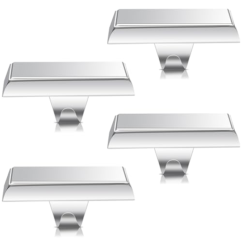 Palonu 4 Stück silberne Weihnachtsstrumpfhalter für Kaminsims, robuste Metallstrumpfaufhänger, beschwerter Strumpfhalter Haken für Kamin, Tischregal, Weihnachtsdekoration von Palonu