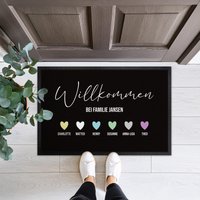 Personalisierte Familien Fußmatte "Herzchen" Selbst Gestalten Mit Namen | Geschenkidee Indoor Türmatte Made in Germany Personalisierte Familien Fußmatte "Herzchen" Selbst Gestalten Mit Namen | Geschenkidee Indoor Türmatte Made in Germany von Paloopix
