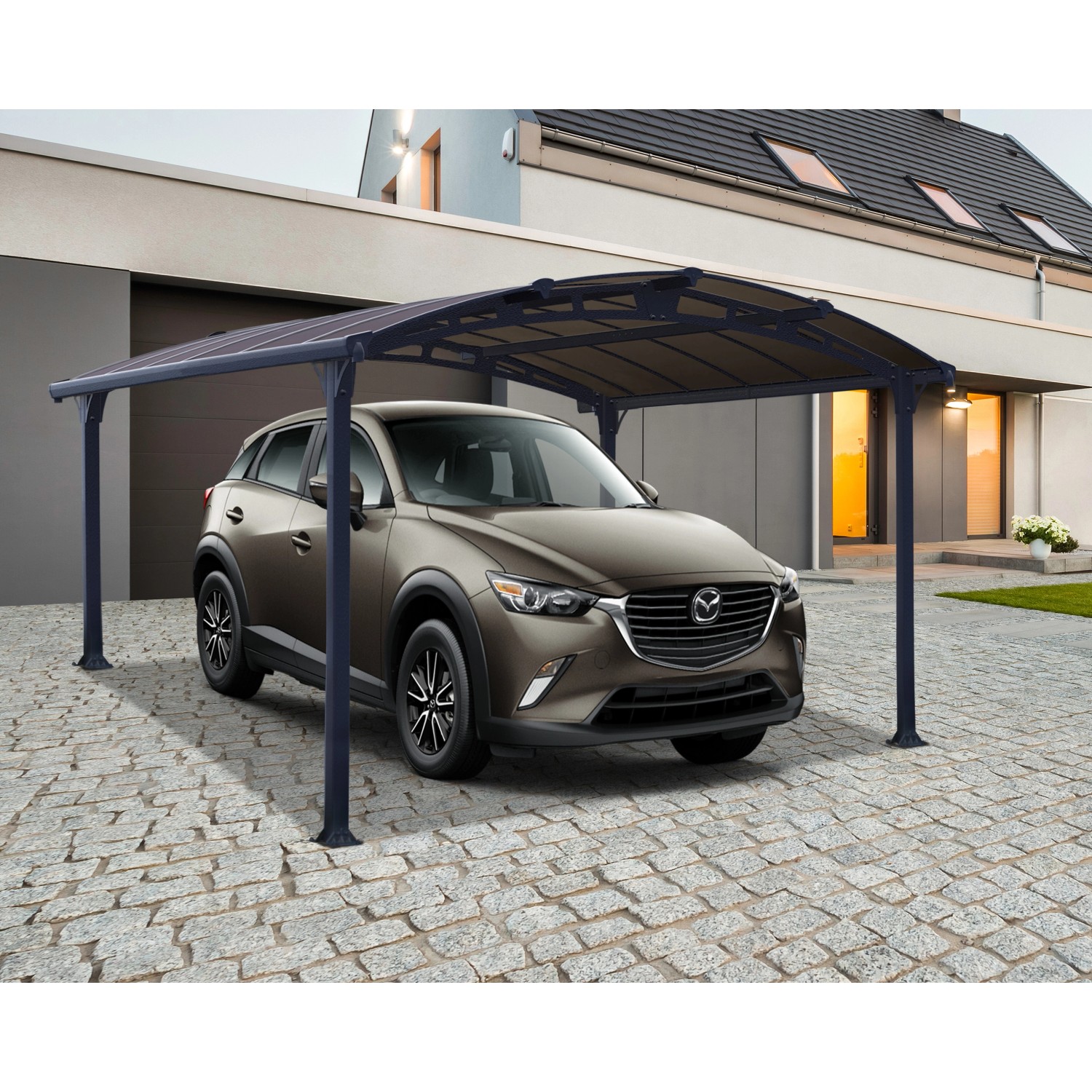 Palram - Canopia Carport Arcadia 4300 Anthrazit 360 cm x 440 cm von Palram - Canopia