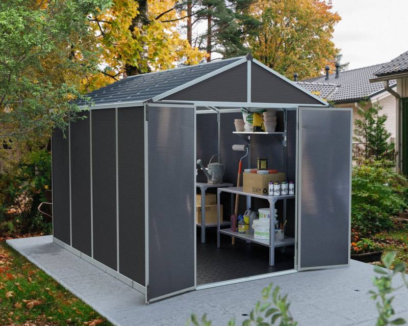 Palram - Canopia Gerätehaus Rubicon, BxT: 237x303 cm, mit lebenslang widerstandsfähigen Wandpaneelen von Palram - Canopia