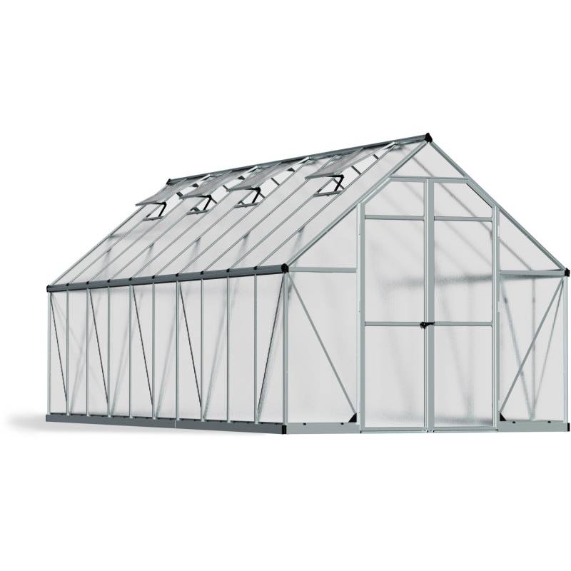 Palram - Canopia Gewächshaus Essence 229 cm x 244 cm x 607 cm Silber von Palram - Canopia